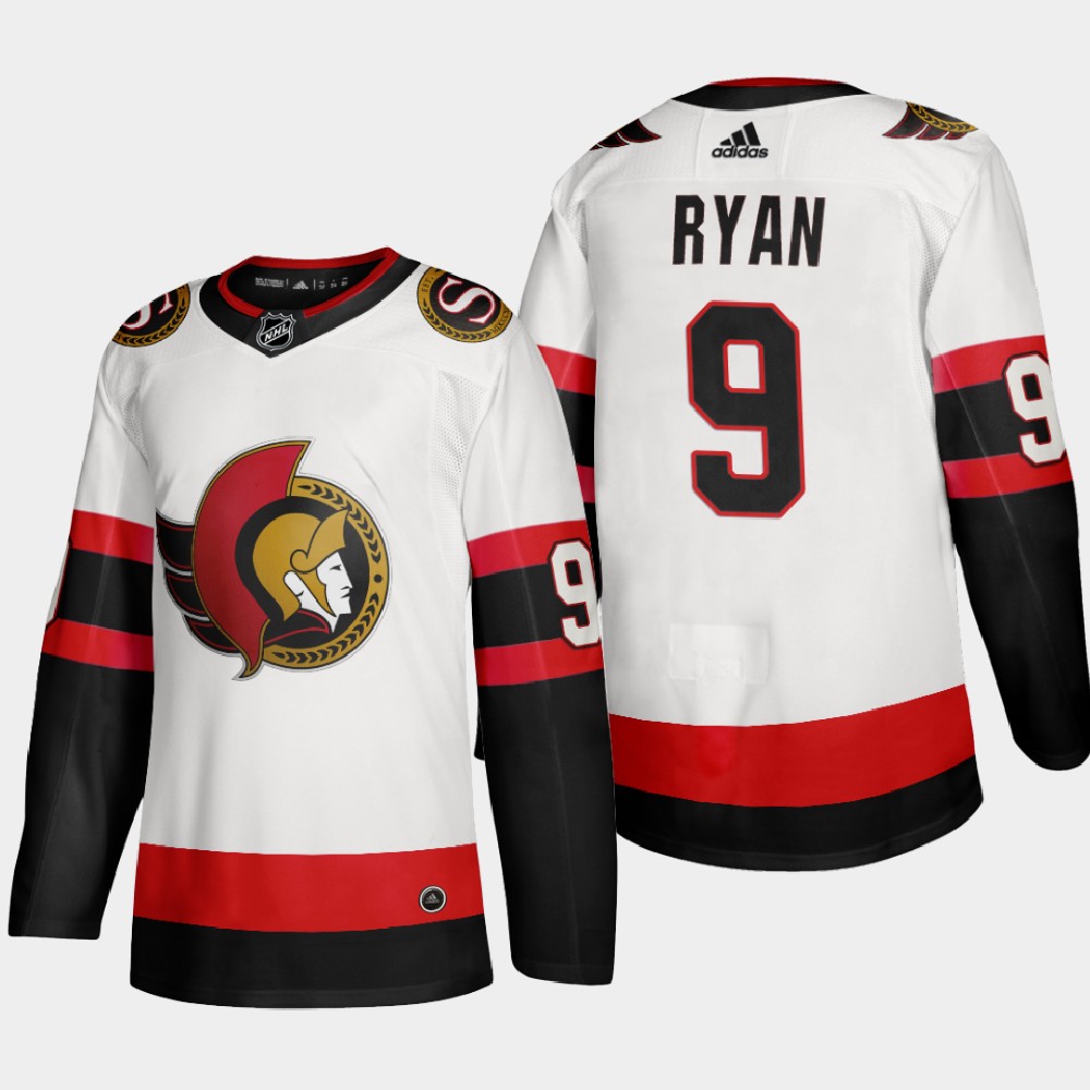 Ottawa Senators 9 Bobby Ryan Men Adidas 2020 Authentic Player Away Stitched NHL Jersey White